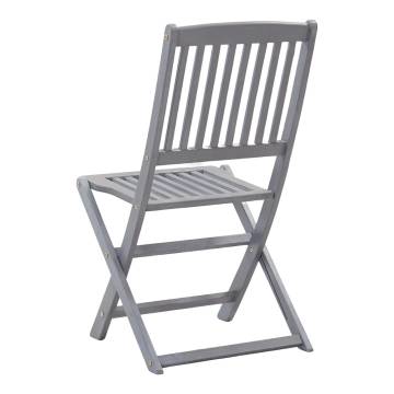 Folding Outdoor Chairs 8 pcs Solid Acacia Wood - Hipomarket