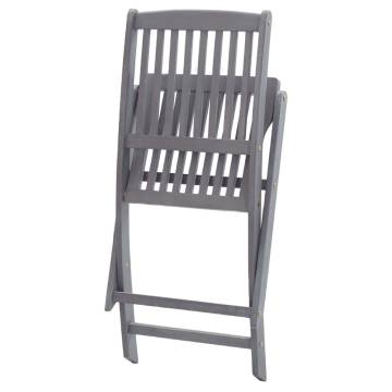 Folding Outdoor Chairs 8 pcs Solid Acacia Wood - Hipomarket