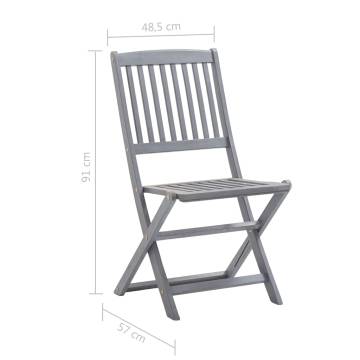 Folding Outdoor Chairs 8 pcs Solid Acacia Wood - Hipomarket