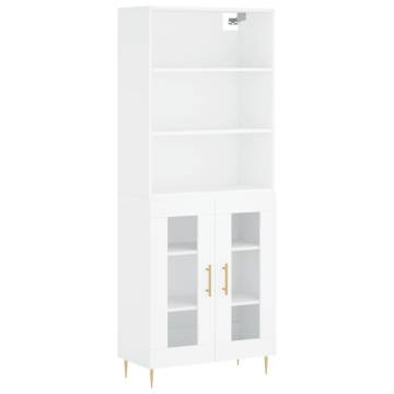 Stylish Highboard White - 69.5x34x180 cm Engineered Wood