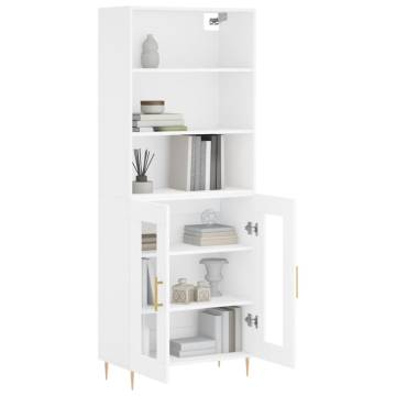 Stylish Highboard White - 69.5x34x180 cm Engineered Wood