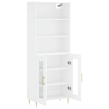 Stylish Highboard White - 69.5x34x180 cm Engineered Wood