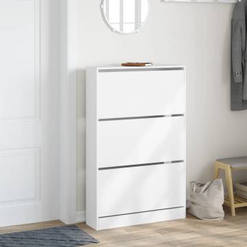 Shoe Cabinet White 80x21x125.5 cm | HipoMarket