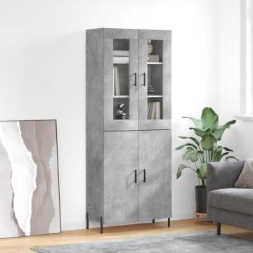 Elegant Highboard in Concrete Grey - Stylish Storage Solution