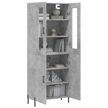 Elegant Highboard in Concrete Grey - Stylish Storage Solution