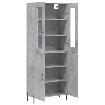 Elegant Highboard in Concrete Grey - Stylish Storage Solution