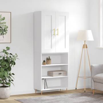 Stylish Highboard White 69.5x34x180 cm - Durable & Elegant