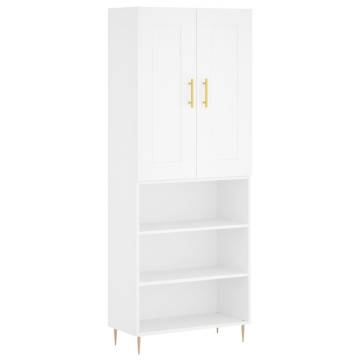 Stylish Highboard White 69.5x34x180 cm - Durable & Elegant