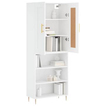 Stylish Highboard White 69.5x34x180 cm - Durable & Elegant