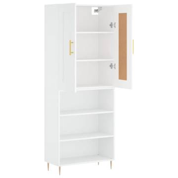 Stylish Highboard White 69.5x34x180 cm - Durable & Elegant