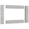 10 Piece Concrete Grey TV Cabinet Set - Stylish Storage Solution