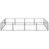 Dog Kennel Black 12 m² Steel - Durable Outdoor Enclosure