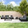 6 Piece Garden Lounge Set Black Solid Wood Pine Colour black Number of 6 