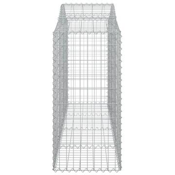 Arched Gabion Baskets - 9 pcs Galvanised Iron 200x50x120/140 cm