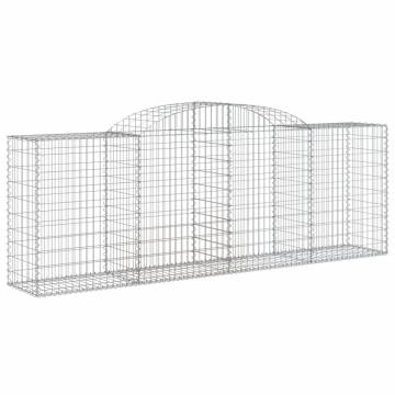 Arched Gabion Baskets - 11 pcs Galvanised Iron for Your Garden