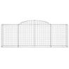 Arched Gabion Baskets - 11 pcs Galvanised Iron for Your Garden