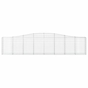 Arched Gabion Baskets - 6 pcs Galvanised Iron Garden Barriers