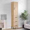 Highboard Sonoma Oak 34.5x34x180 cm Engineered Wood Colour sonoma oak Quantity in Package 1 Model 3 drawers 