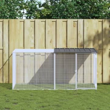 Chicken Cage with Roof - Galvanised Steel Anthracite | HipoMarket