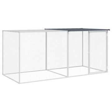 Chicken Cage with Roof - Galvanised Steel Anthracite | HipoMarket