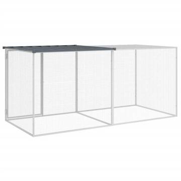 Chicken Cage with Roof - Galvanised Steel Anthracite | HipoMarket