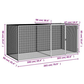 Chicken Cage with Roof - Galvanised Steel Anthracite | HipoMarket