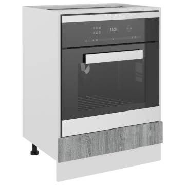 Oven Cabinet Grey Sonoma | Durable Engineered Wood 60x46 cm