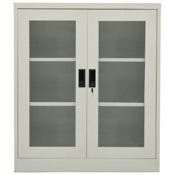 Light Grey Office Cabinet 90x40x105 cm - Durable Steel Design