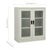 Light Grey Office Cabinet 90x40x105 cm - Durable Steel Design