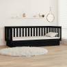 Stylish Black Day Bed 80x200 cm - Solid Pine Wood