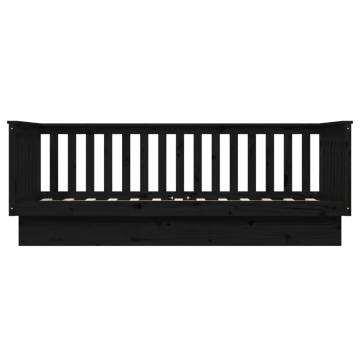 Stylish Black Day Bed 80x200 cm - Solid Pine Wood