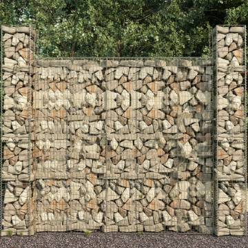 Gabion Wall with Cover - Galvanised Steel 600x50x200 cm | HipoMarket