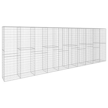 Gabion Wall with Cover - Galvanised Steel 600x50x200 cm | HipoMarket