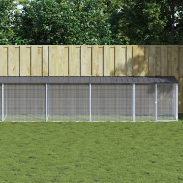 Durable Chicken Cage with Roof - Anthracite, Galvanised Steel