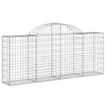 Arched Gabion Baskets - 25 pcs Galvanised Iron | Hipomarket