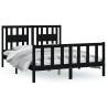 Black Pine Bed Frame with Headboard - 120x200 cm | HipoMarket