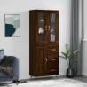 Highboard Brown Oak 69.5x34x180 cm Engineered Wood Colour brown oak Quantity in Package 1 Model 1 wood door 3 drawers 