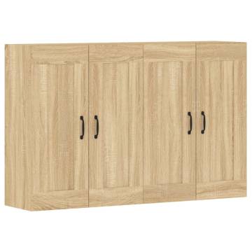 Elegant Wall Mounted Cabinets - Sonoma Oak - 2 pcs