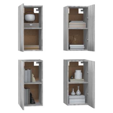 Modern Grey Sonoma TV Cabinets - 4 pcs Engineered Wood