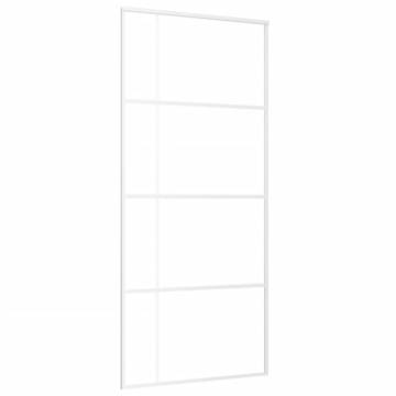 Frosted ESG Glass & Aluminium Sliding Door 90x205 cm - White