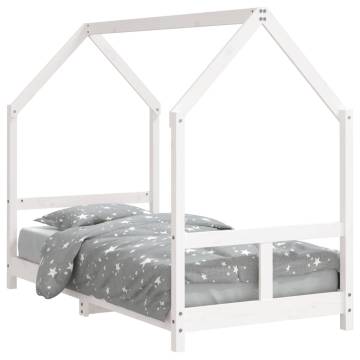 Kids Bed Frame White 80x160 cm Solid Wood Pine - HipoMarket