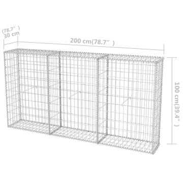 Gabion Basket Galvanised Steel 200x30x100 cm | HipoMarket UK