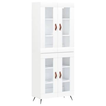 Stylish Highboard White 69.5x34x180 cm – Hipomarket