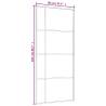 Frosted ESG Glass & Aluminium Sliding Door 90x205 cm - White