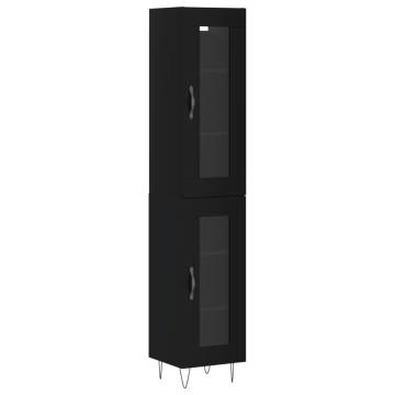 Stylish Highboard Black 34.5x34x180 cm - Hipomarket