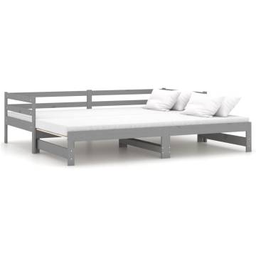 Pull-out Day Bed Grey Solid Pinewood - Versatile & Stylish