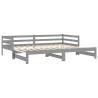 Pull-out Day Bed Grey Solid Pinewood - Versatile & Stylish