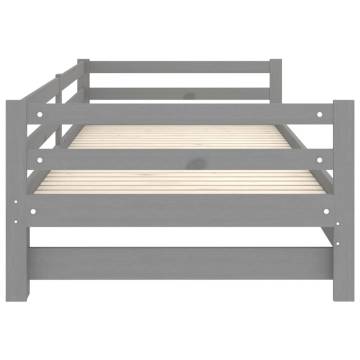 Pull-out Day Bed Grey Solid Pinewood - Versatile & Stylish