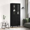 Highboard Black 69.5x34x180 cm Engineered Wood Colour black Quantity in Package 1 Model 1 wood door 3 drawers 