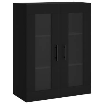 Elegant Black Highboard – 69.5x34x180 cm Engineered Wood